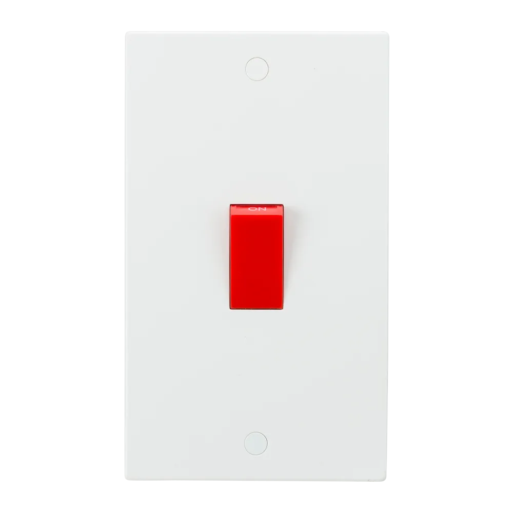 Knightsbridge SN8332 White Square Edge 45A 2G DP Switch