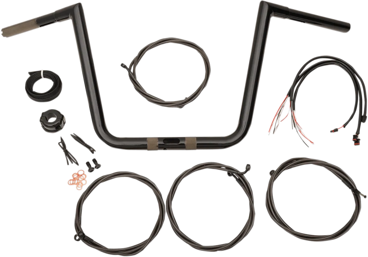 LA Choppers LA-7312KT1-66B 14in. Ape Hanger Handlebar Kit - Black