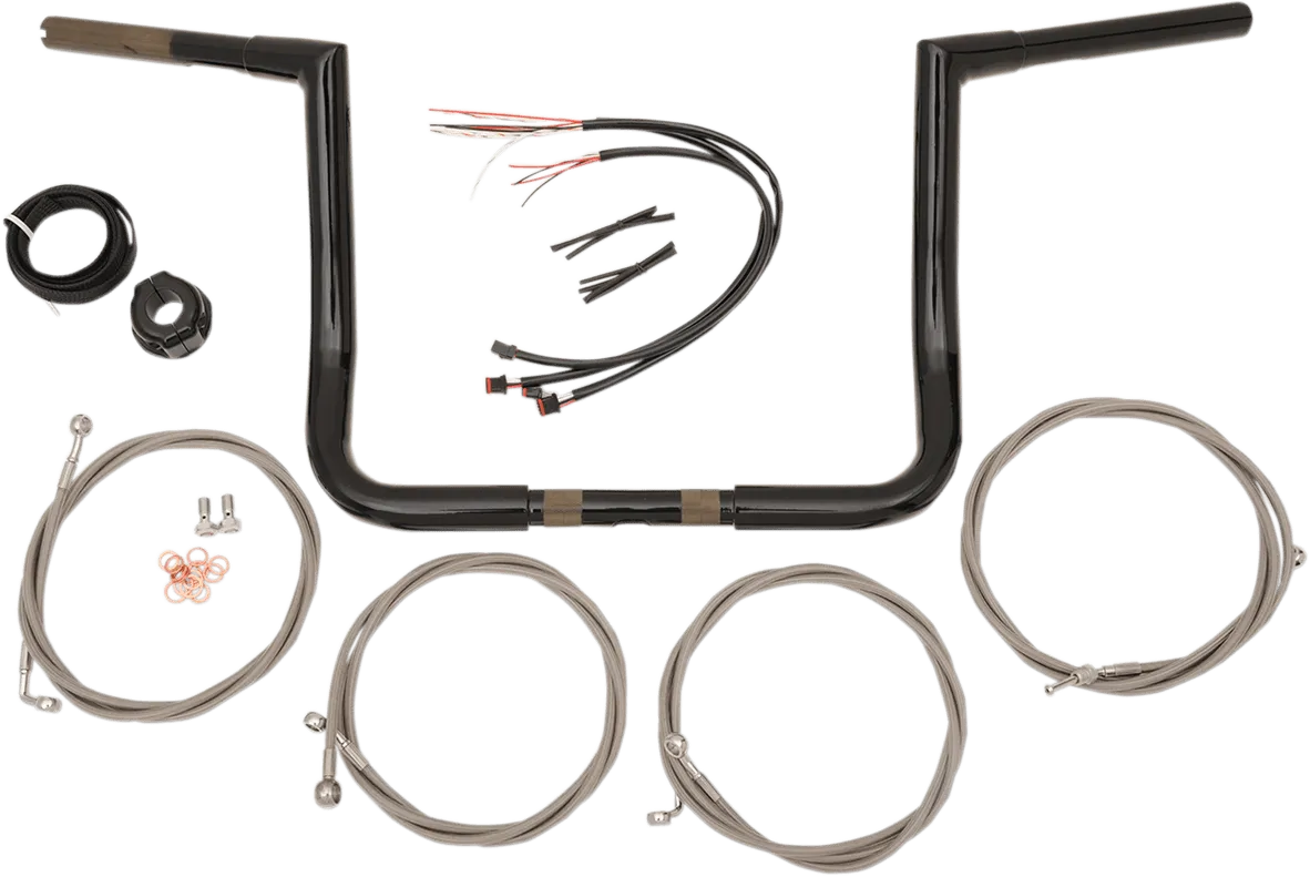 LA Choppers LA-7312KT1-66B 14in. Ape Hanger Handlebar Kit - Black