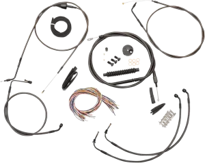 LA Choppers LA-8005KT2A-16M Complete Handlebar Cable and Brake Line Kit - Midnight