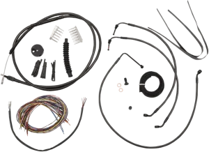 LA Choppers LA-8010KT2-16M Complete Handlebar Cable and Brake Line Kit - Midnight