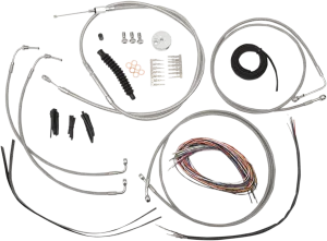 LA Choppers LA-8051KT2-13 Complete Handlebar Cable/Brake & Clutch Line/Wire Kit - Stainless Braided