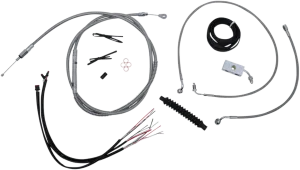 LA Choppers LA-8152KT2-13 Complete Handlebar Cable/Brake & Clutch Line/Wire Kit - Stainless Braided