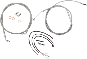 LA Choppers LA-8153KT2-16 Complete Handlebar Cable/Brake & Clutch Line/Wire Kit - Stainless Braided