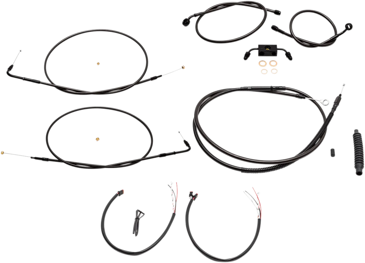 LA Choppers LA-8231KT2-13M Complete Handlebar Cable and Brake Line Kit - Midnight