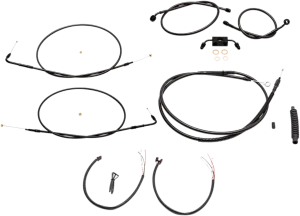 LA Choppers LA-8231KT2-13M Complete Handlebar Cable and Brake Line Kit - Midnight
