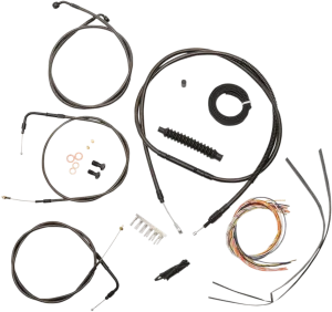 LA Choppers LA-8320KT2B-13M Complete Handlebar Cable and Brake Line Kit - Midnight
