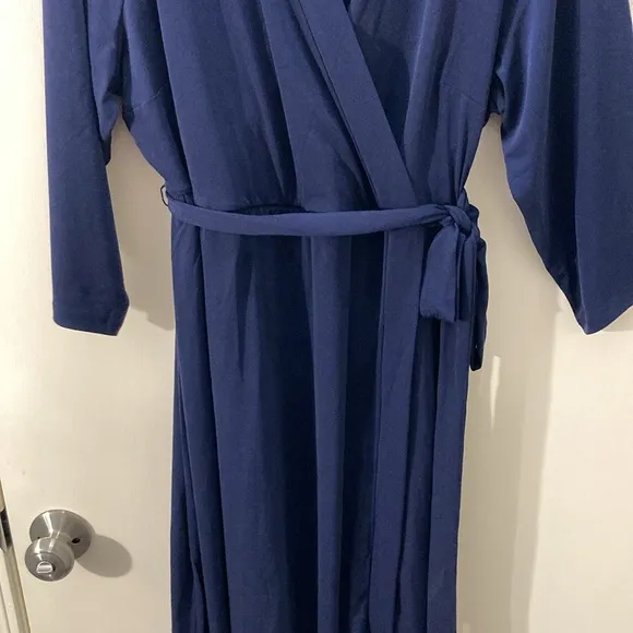 Lane Bryant Plus Size Long Sleeve Blue Formal Belted Dress Size 22/24P (NWT)