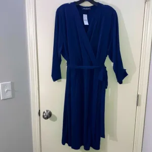 Lane Bryant Plus Size Long Sleeve Blue Formal Belted Dress Size 22/24P (NWT)