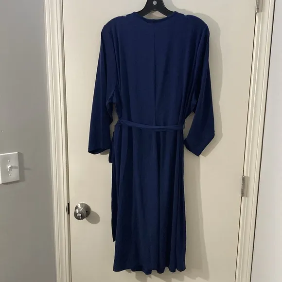 Lane Bryant Plus Size Long Sleeve Blue Formal Belted Dress Size 22/24P (NWT)