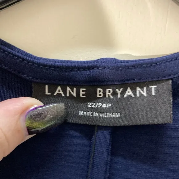 Lane Bryant Plus Size Long Sleeve Blue Formal Belted Dress Size 22/24P (NWT)