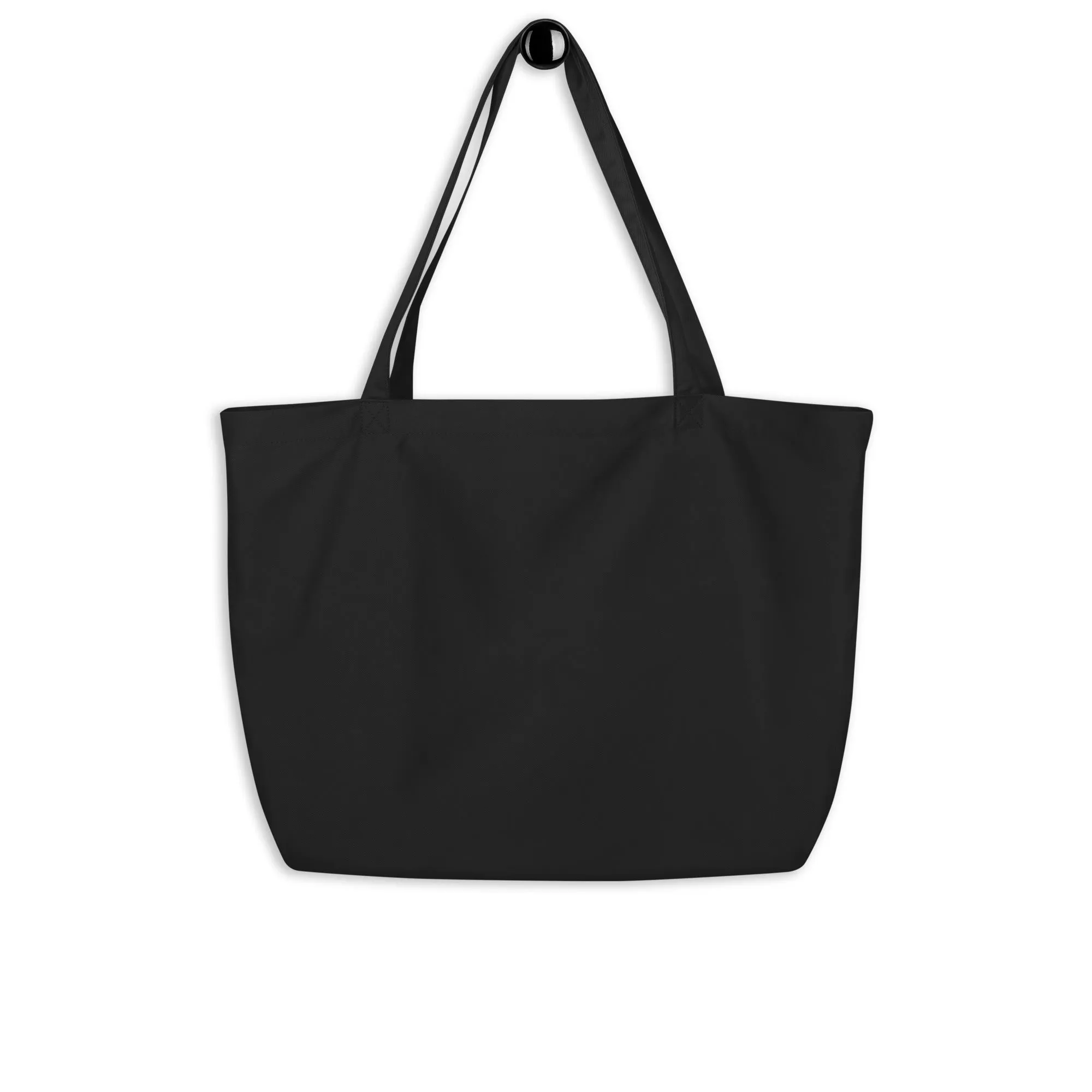 Large organic black tote bag-Yellow Crusaders Cross Print|Premium