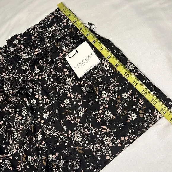 LAUNDRY by Shelli Segal Peach Floral Paper Bag Waist Shorts Size Small