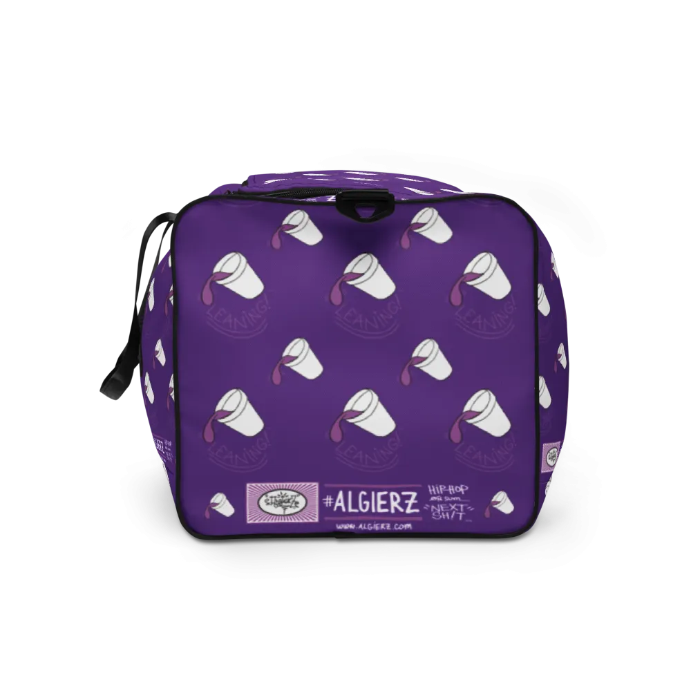 Leaning (Repeating Design) Duffle Bag - Purple