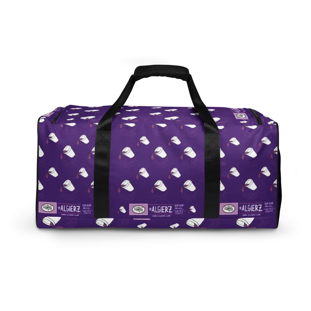 Leaning (Repeating Design) Duffle Bag - Purple