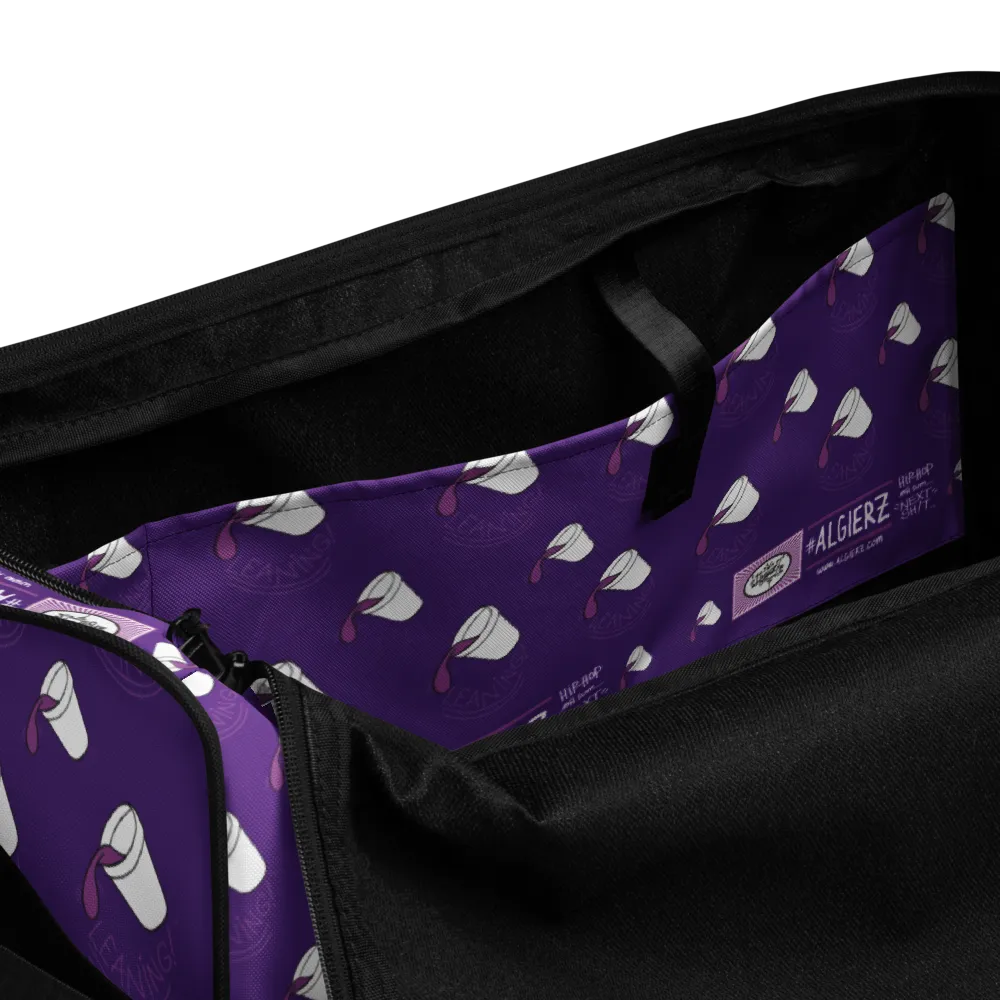 Leaning (Repeating Design) Duffle Bag - Purple