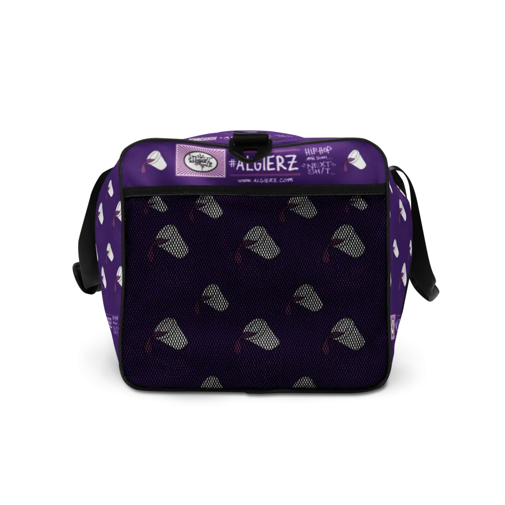 Leaning (Repeating Design) Duffle Bag - Purple