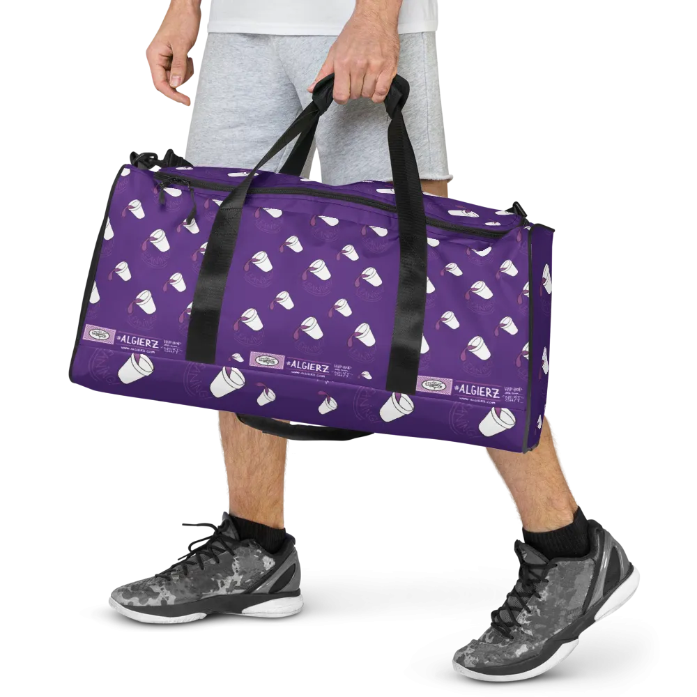 Leaning (Repeating Design) Duffle Bag - Purple