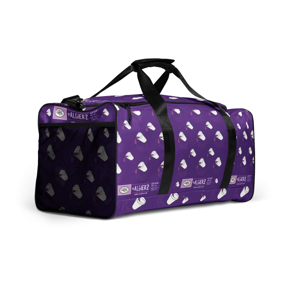 Leaning (Repeating Design) Duffle Bag - Purple