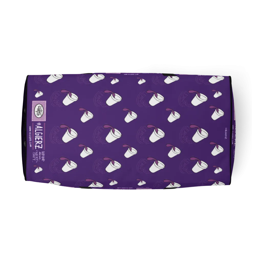 Leaning (Repeating Design) Duffle Bag - Purple