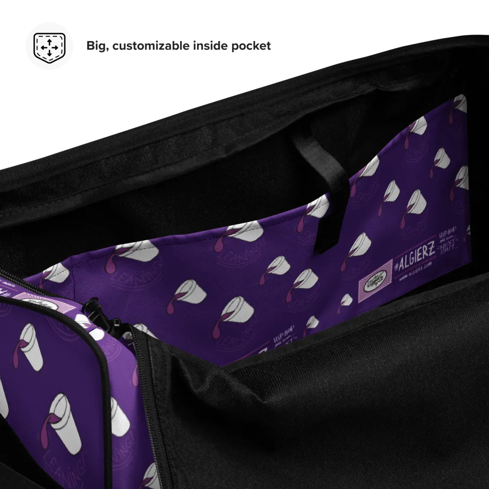 Leaning (Repeating Design) Duffle Bag - Purple