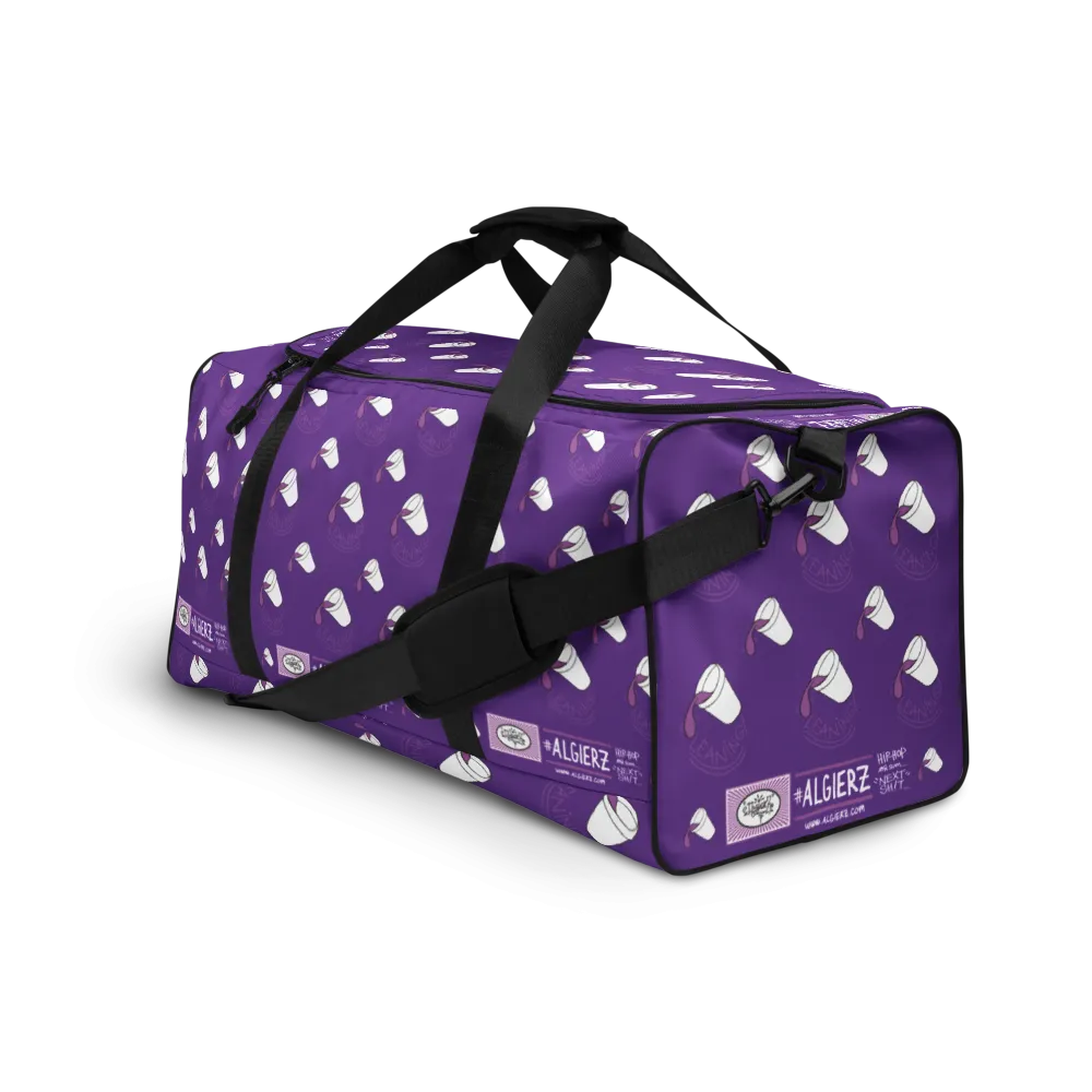 Leaning (Repeating Design) Duffle Bag - Purple