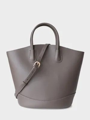 Leather Tote Bag Top-handle Ellipse Bottom Shoulder Bag