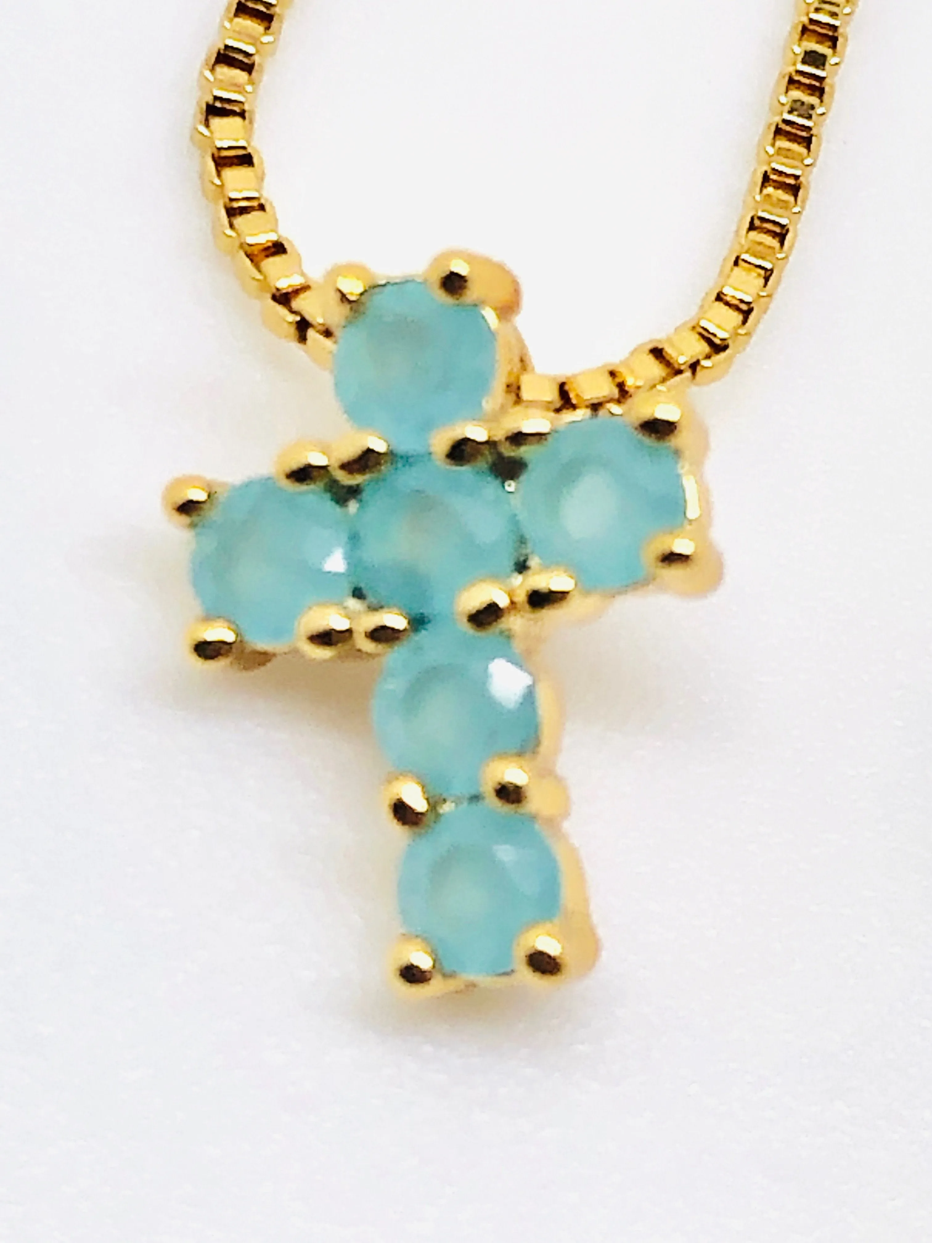 Light Blue Turquoise Cross Necklace