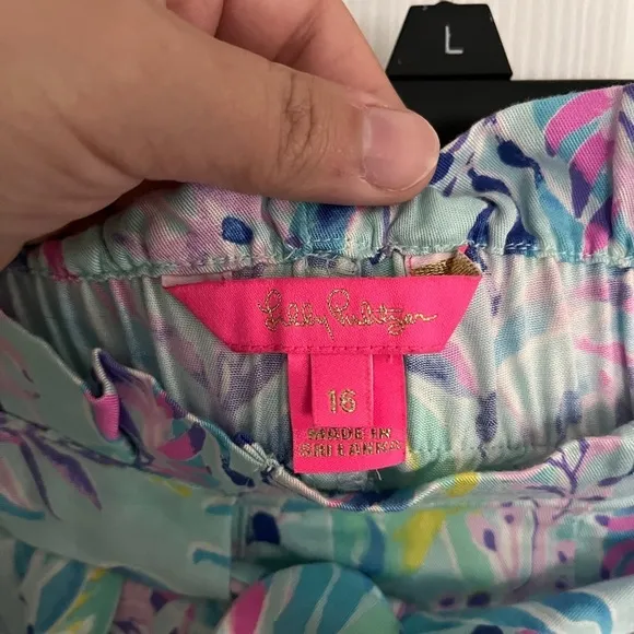 Lilly Pulitzer Tie Waist Paper Bag Shorts Plus Size 16