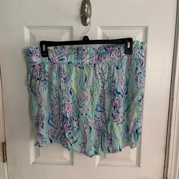 Lilly Pulitzer Tie Waist Paper Bag Shorts Plus Size 16