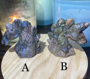 Llanite Quartz Unicorn Carvings