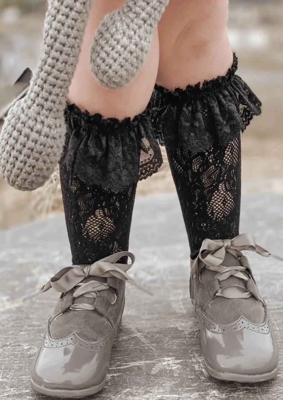 Lola Lace Socks - Black