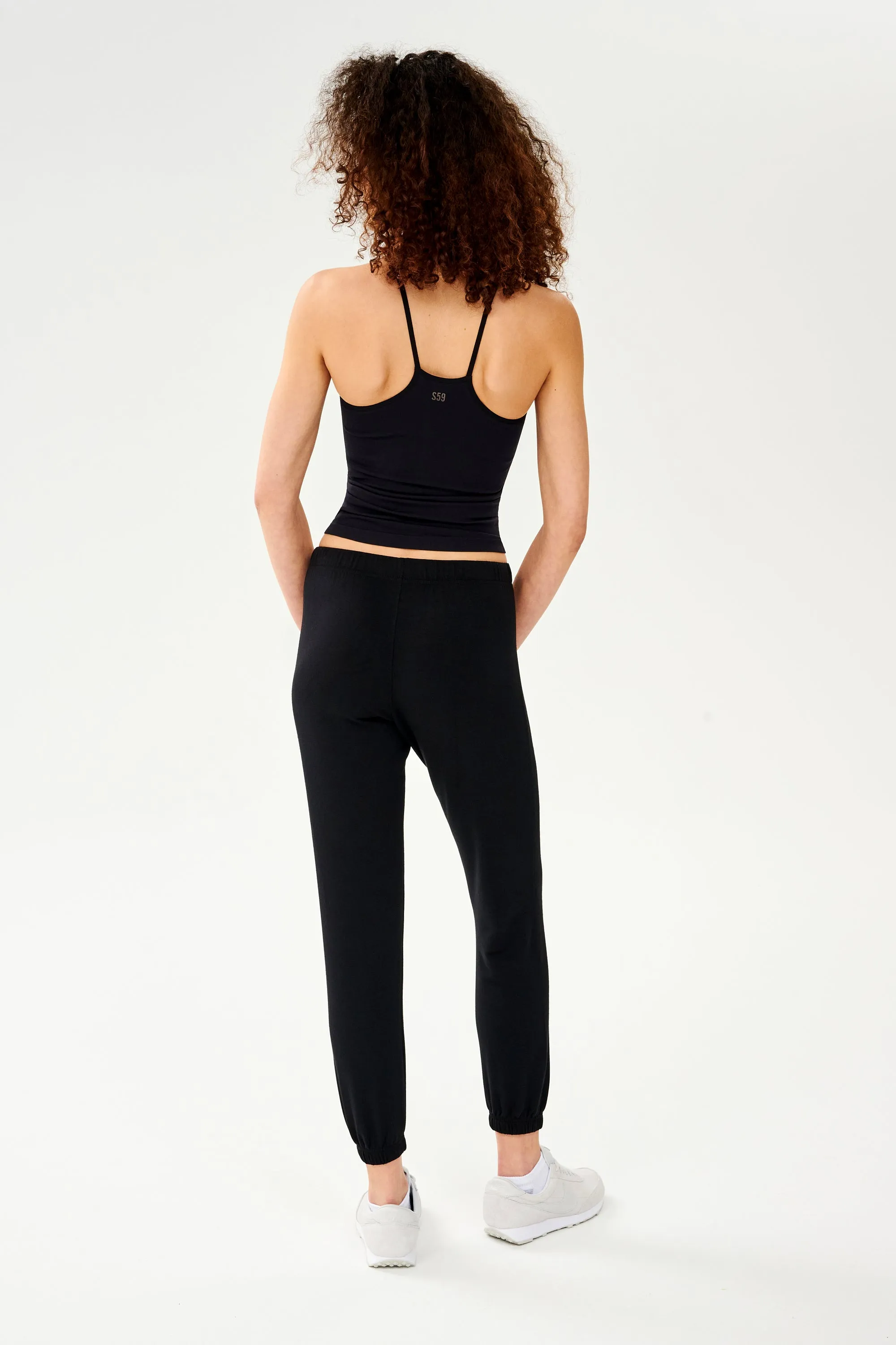 Loren Seamless Waist Length Tank - Black