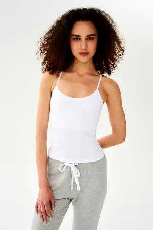 Loren Seamless Waist Length Tank - White
