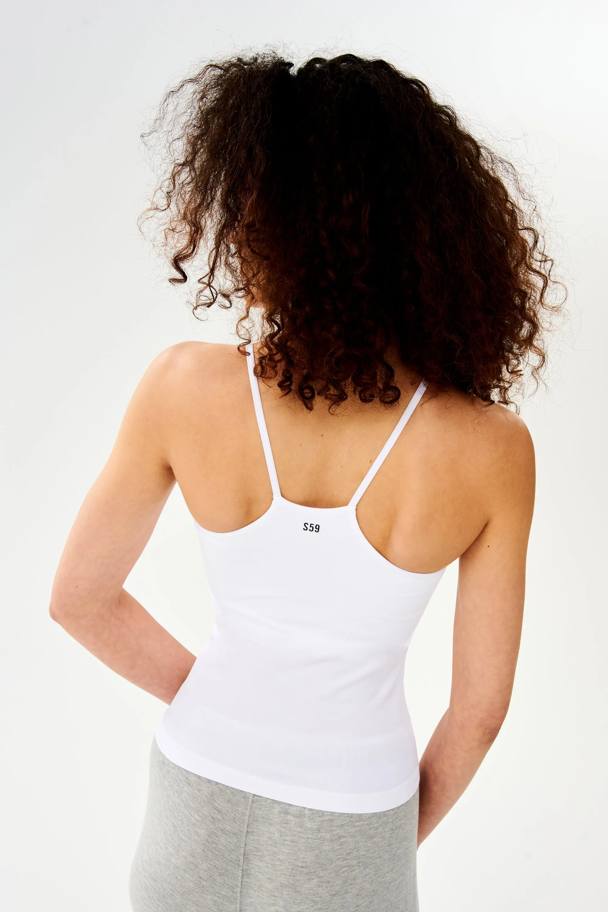 Loren Seamless Waist Length Tank - White