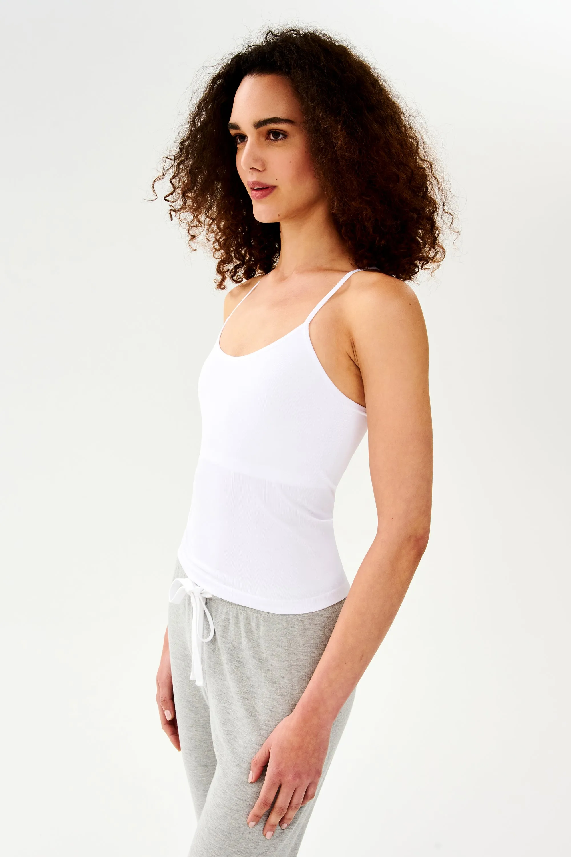 Loren Seamless Waist Length Tank - White