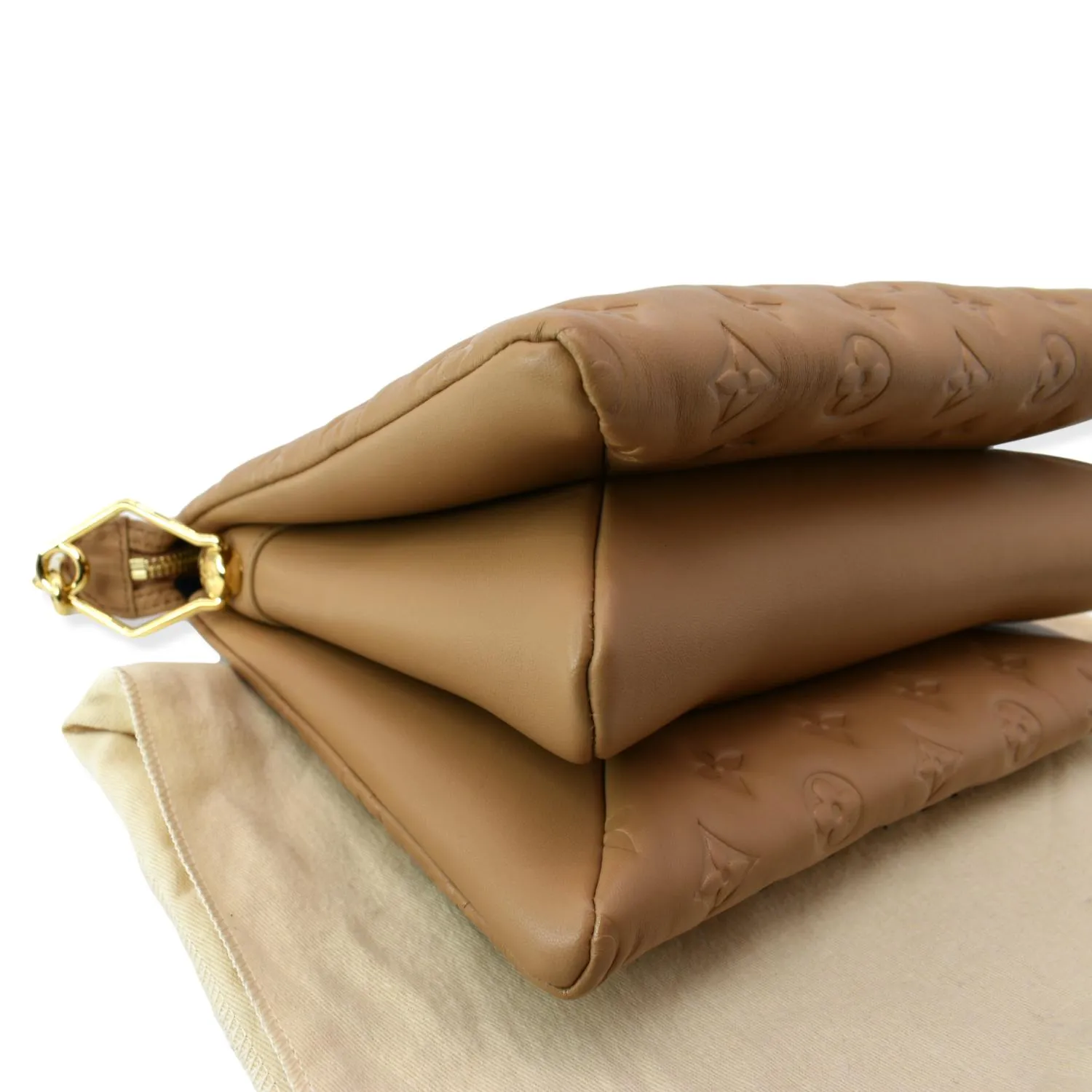 LOUIS VUITTON Coussin PM Monogram Embossed Shoulder Bag Camel