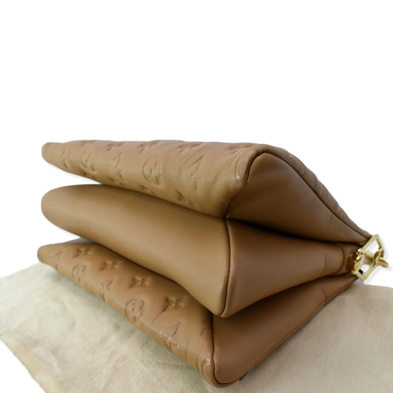 LOUIS VUITTON Coussin PM Monogram Embossed Shoulder Bag Camel