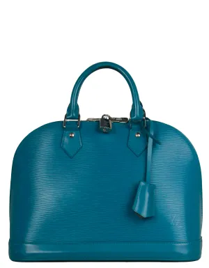 Louis Vuitton Cyan Epi Leather Alma PM Bag