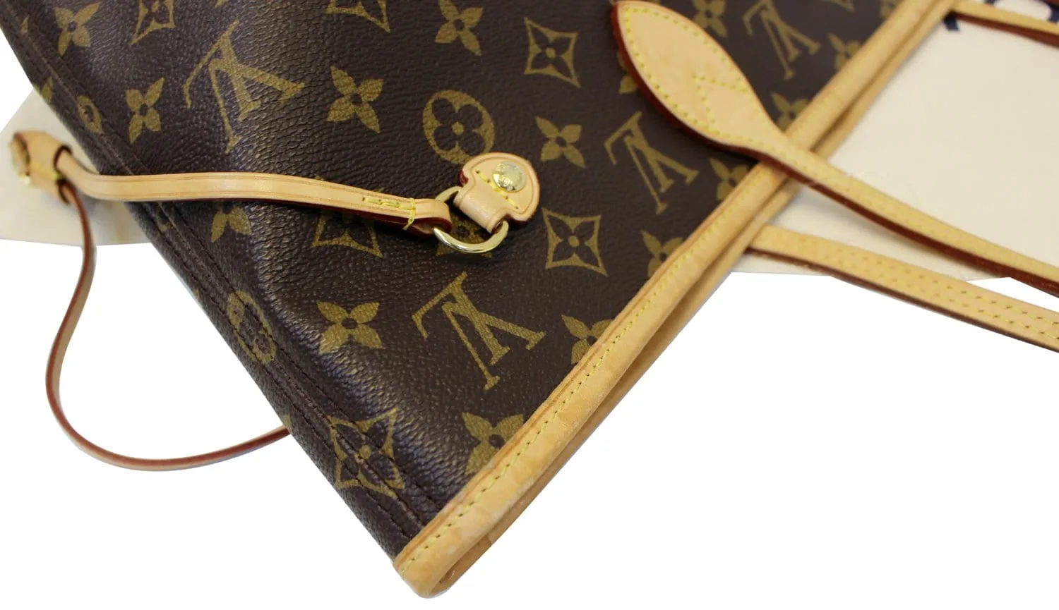 LOUIS VUITTON Monogram Canvas Neverfull MM Brown Tote Bag Fuchsia