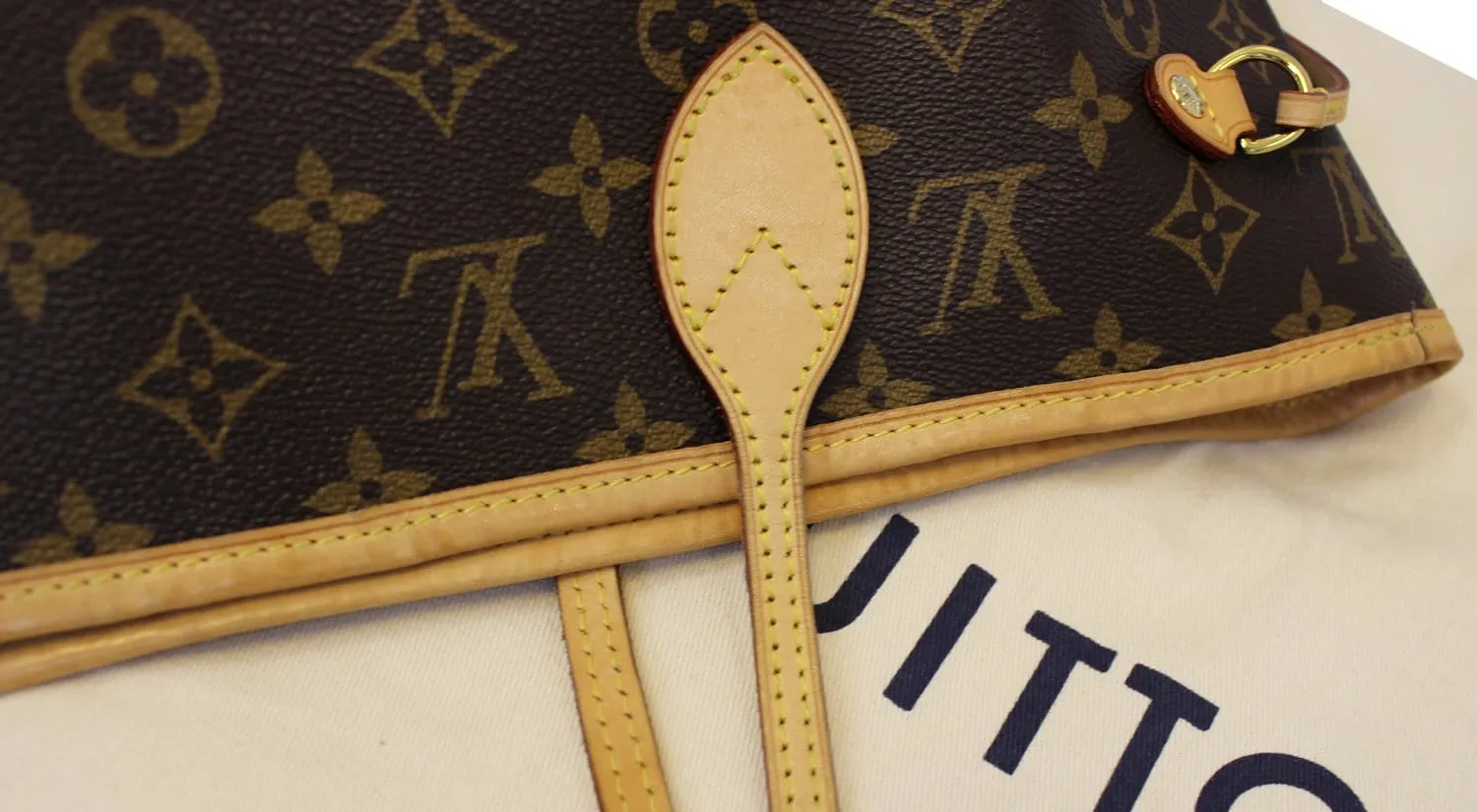 LOUIS VUITTON Monogram Canvas Neverfull MM Brown Tote Bag Fuchsia