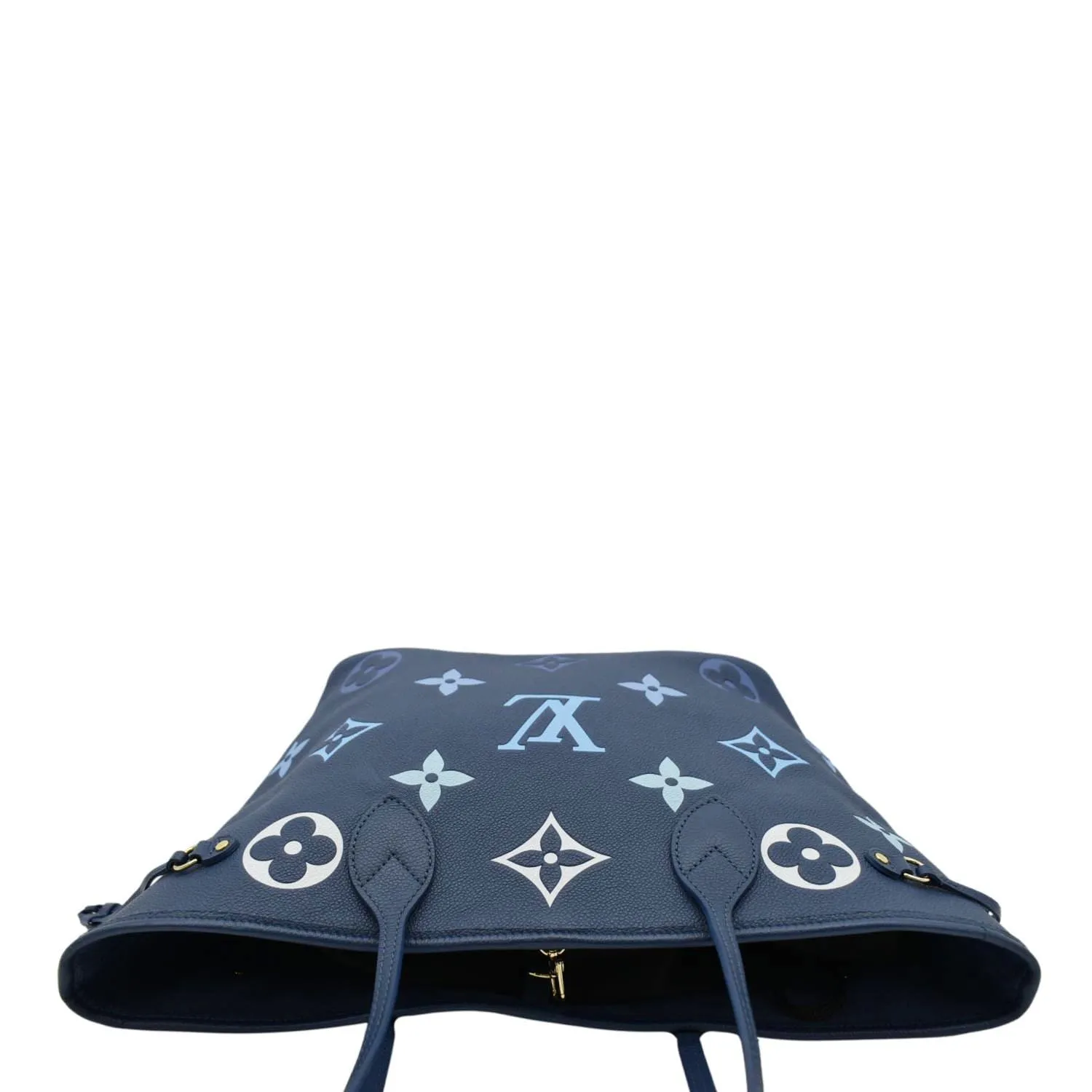 LOUIS VUITTON Neverfull MM Monogram Empreinte Tote Bag Gradient Blue