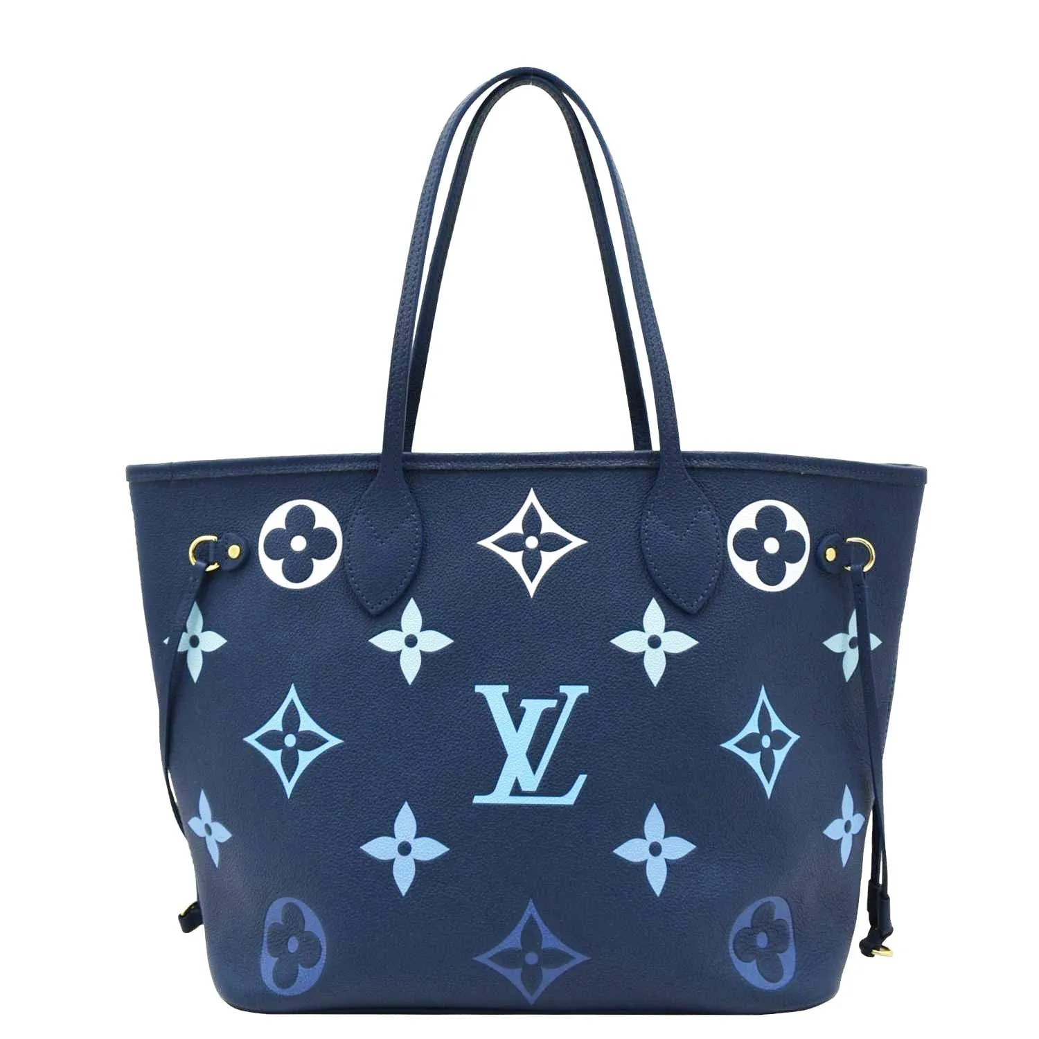 LOUIS VUITTON Neverfull MM Monogram Empreinte Tote Bag Gradient Blue