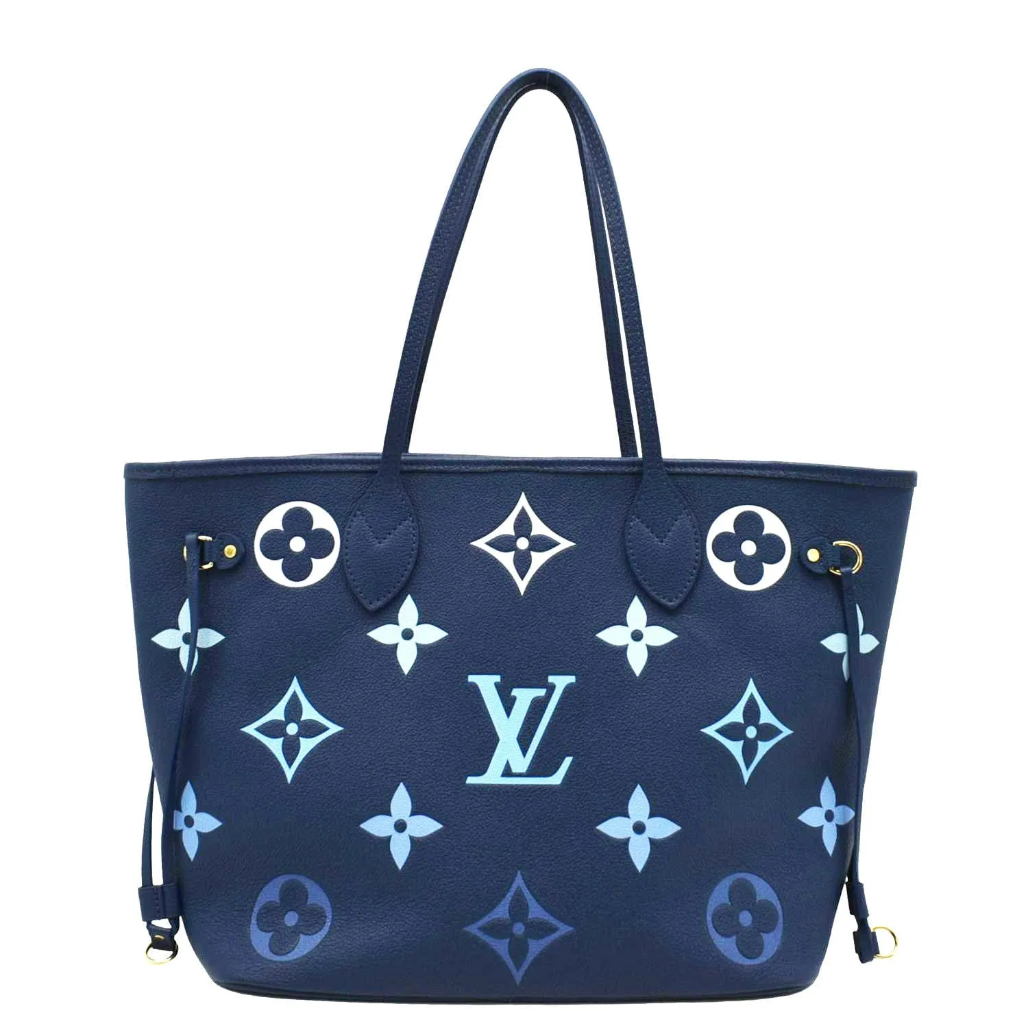 LOUIS VUITTON Neverfull MM Monogram Empreinte Tote Bag Gradient Blue