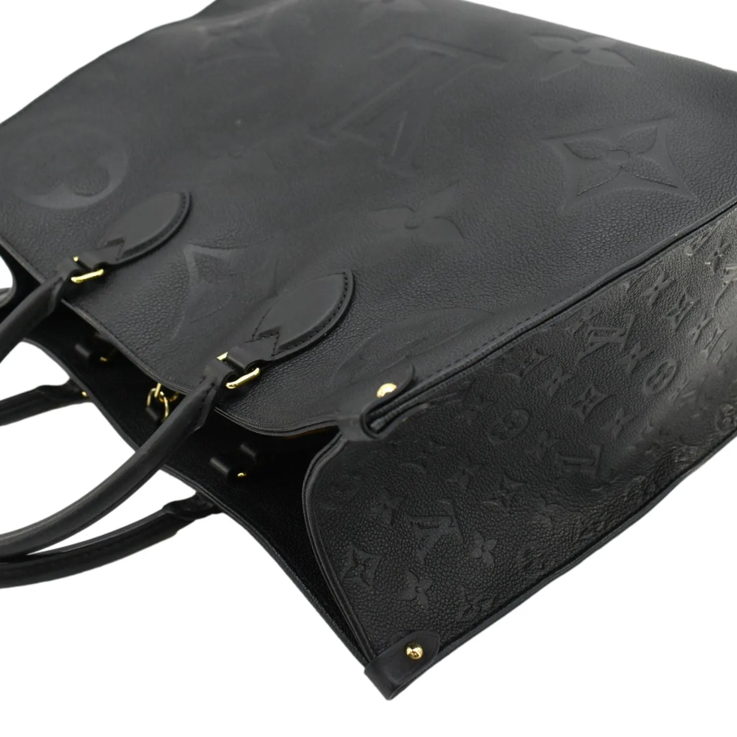 LOUIS VUITTON Onthego GM  Monogram Empreinte Leather Tote Bag Black