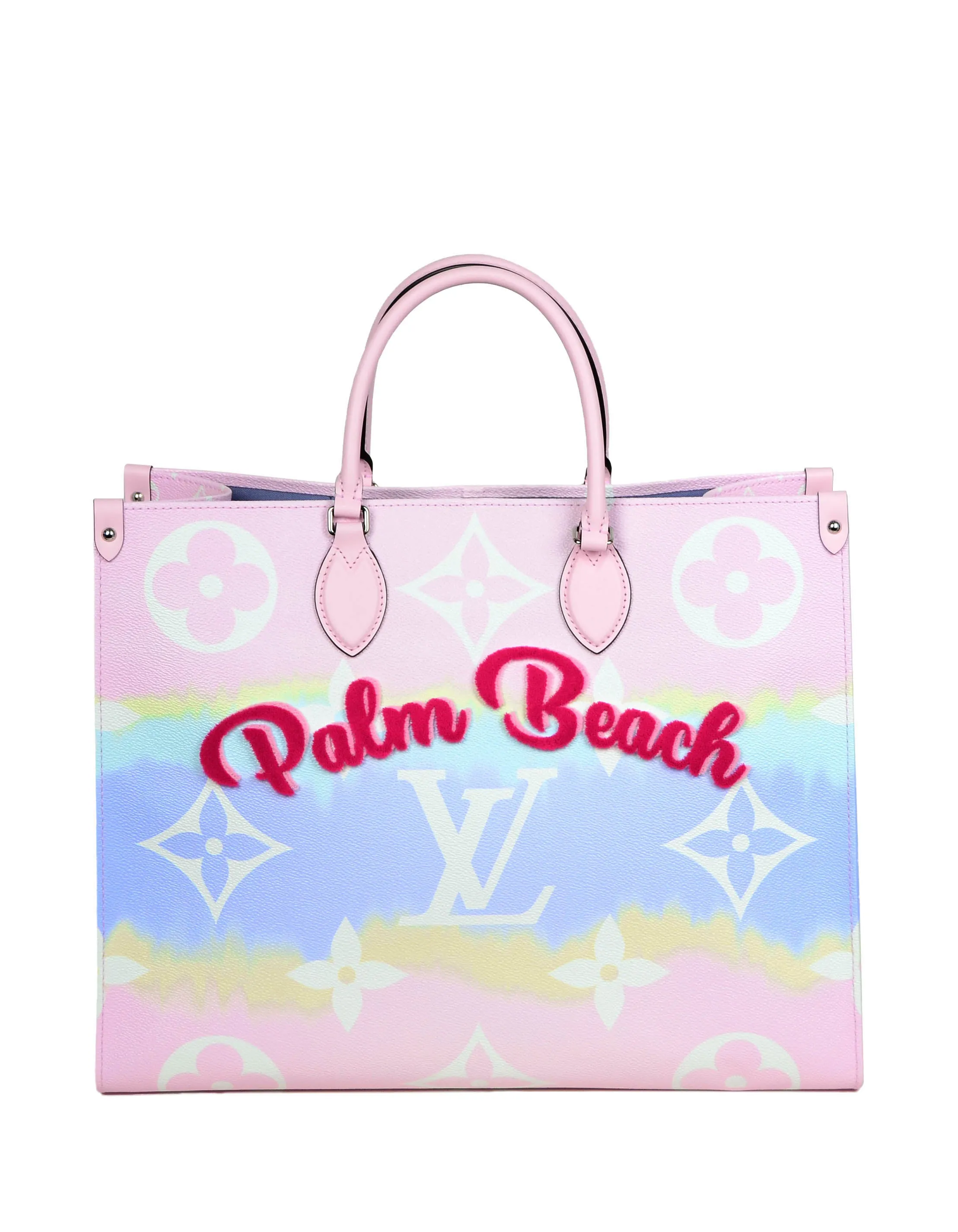 Louis Vuitton Pink Pastel "Palm Beach" Monogram Escale Onthego GM Tote Bag