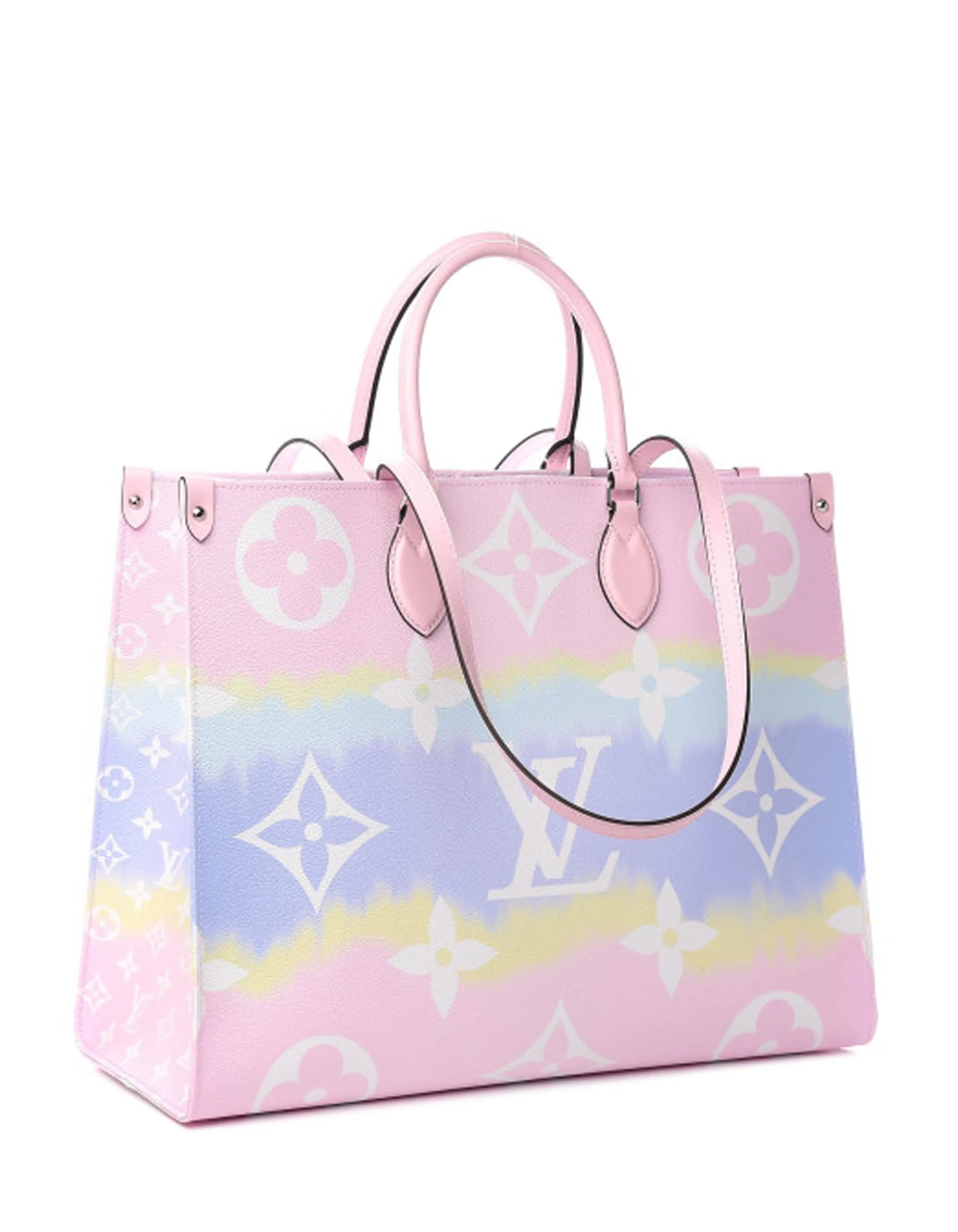 Louis Vuitton Pink Pastel "Palm Beach" Monogram Escale Onthego GM Tote Bag