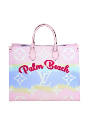 Louis Vuitton Pink Pastel "Palm Beach" Monogram Escale Onthego GM Tote Bag