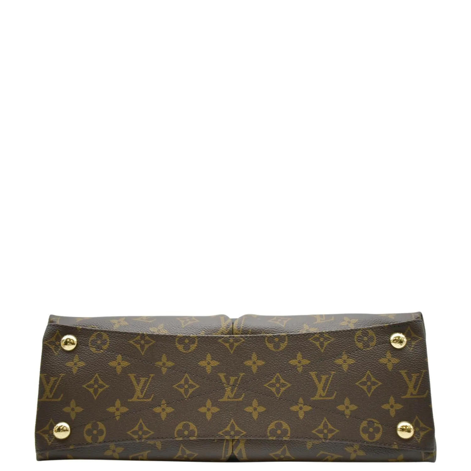 LOUIS VUITTON V Monogram Canvas Tote Shoulder Bag Brown