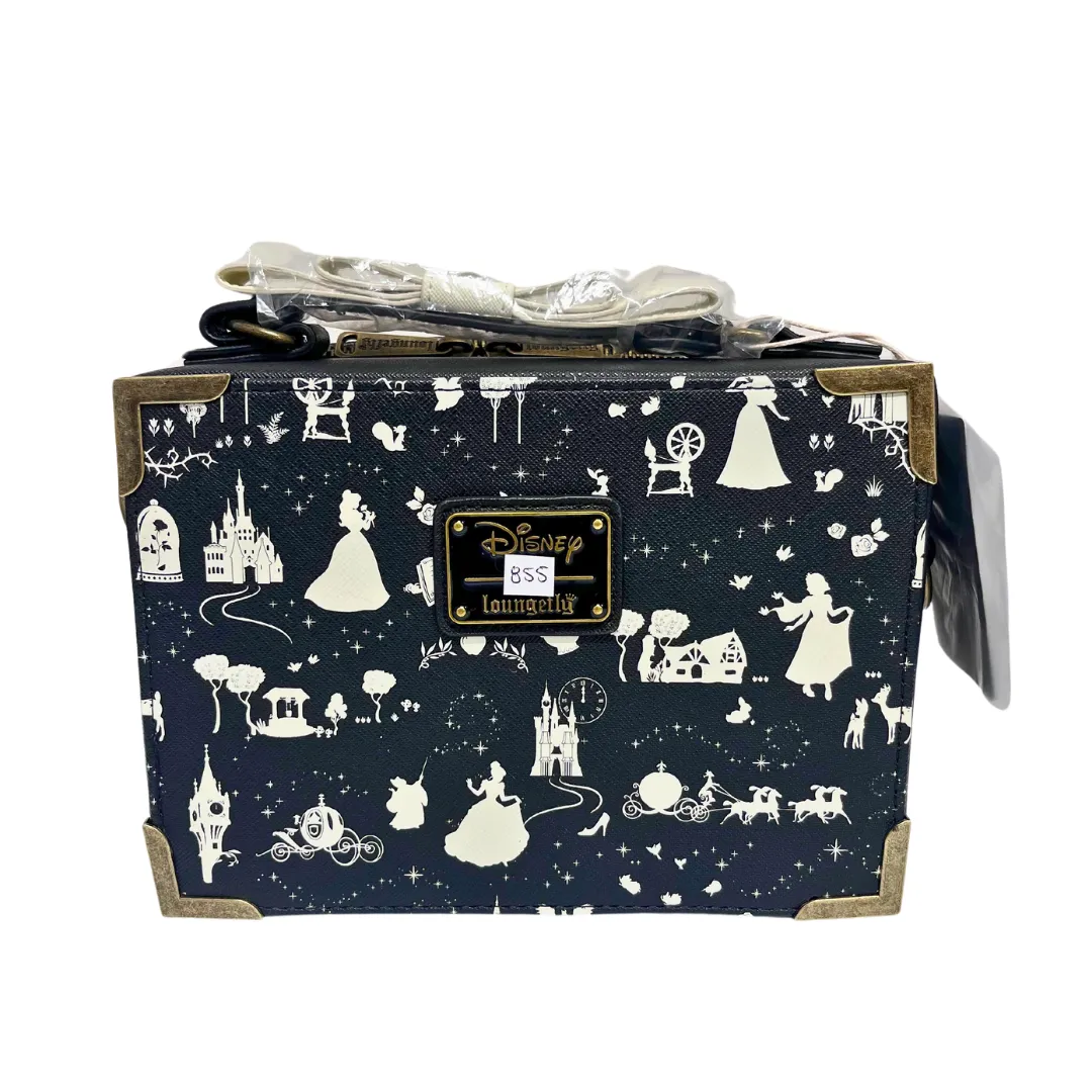 Loungefly Disney B W Princess Silhouette AOP Crossbody DEFECTIVE #855